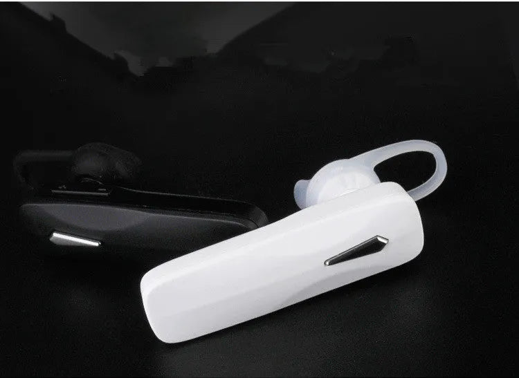 M163 Bluetooth car headset in black or white for hands-free calls and music control