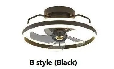 Modern simple ceiling fan lamp with light, 50cm diameter, shown in a selection of colours.