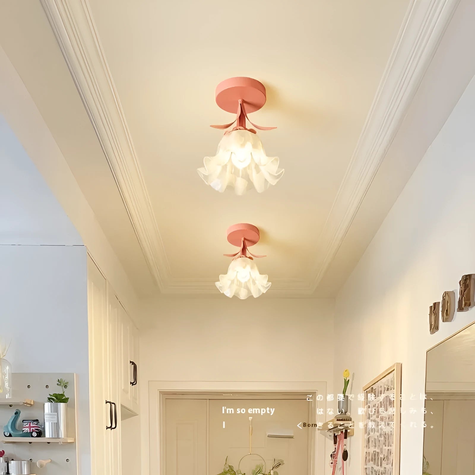 Cream coloured Linglan flower corridor aisle light with modern simple design