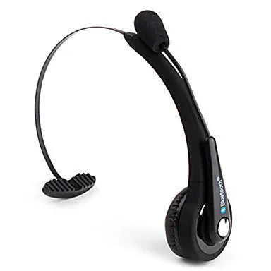 Black and silver Bluetooth headset with headband design for PS3 and mobile phone voice chat