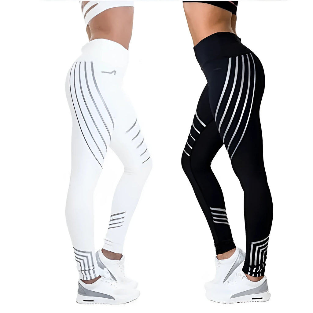 Women's milk silk workout leggings in slim fit European style with hip accent detail