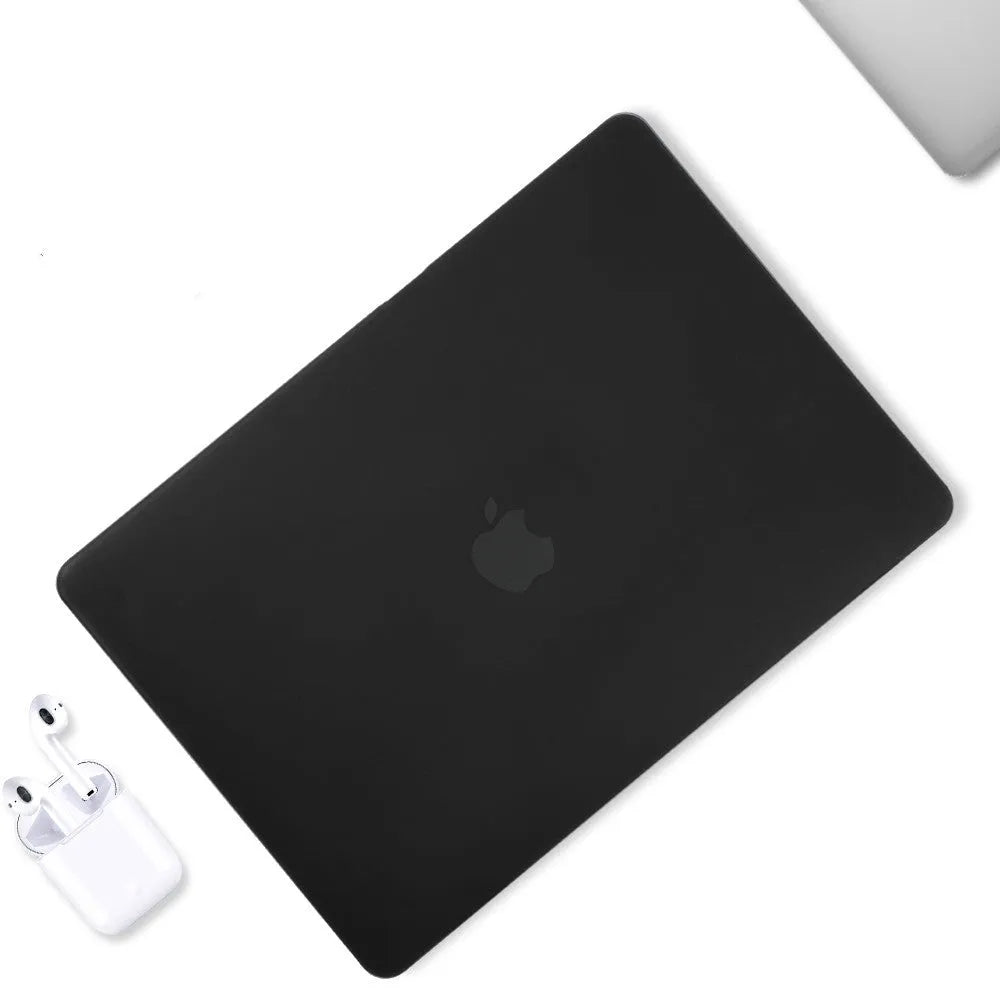 Compatible MacBook Pro protective shell with thin design, mini buckle, and keyboard film in black