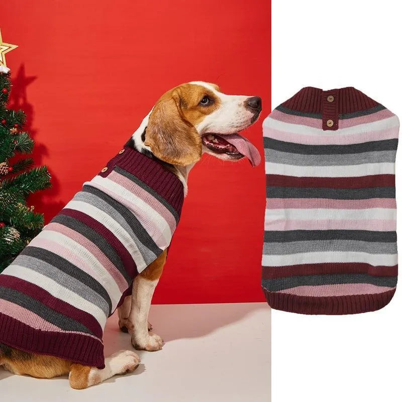 Grey dog sweater with horizontal zipper and button pocket on a small dog