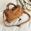 Soft PU leather women's tote shoulder bag with zipper closure in neutral colours