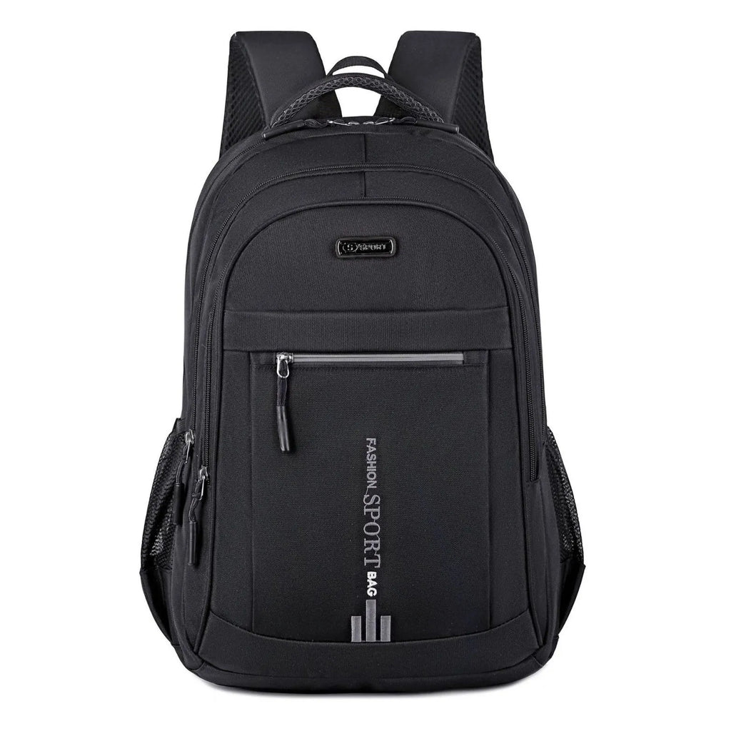 20-35 litre black Oxford cloth backpack with air pillow straps for business travel