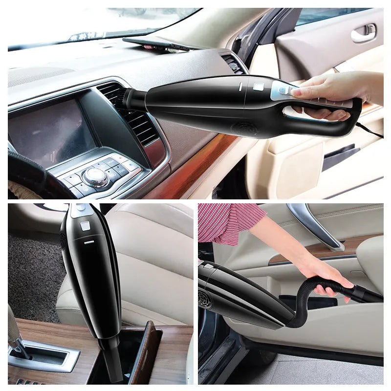 High Power Hypa car vacuum cleaner with cigarette lighter plug in black and orange