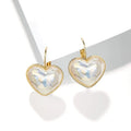 Gold women's ear clip with summer love design and clip-on fastening