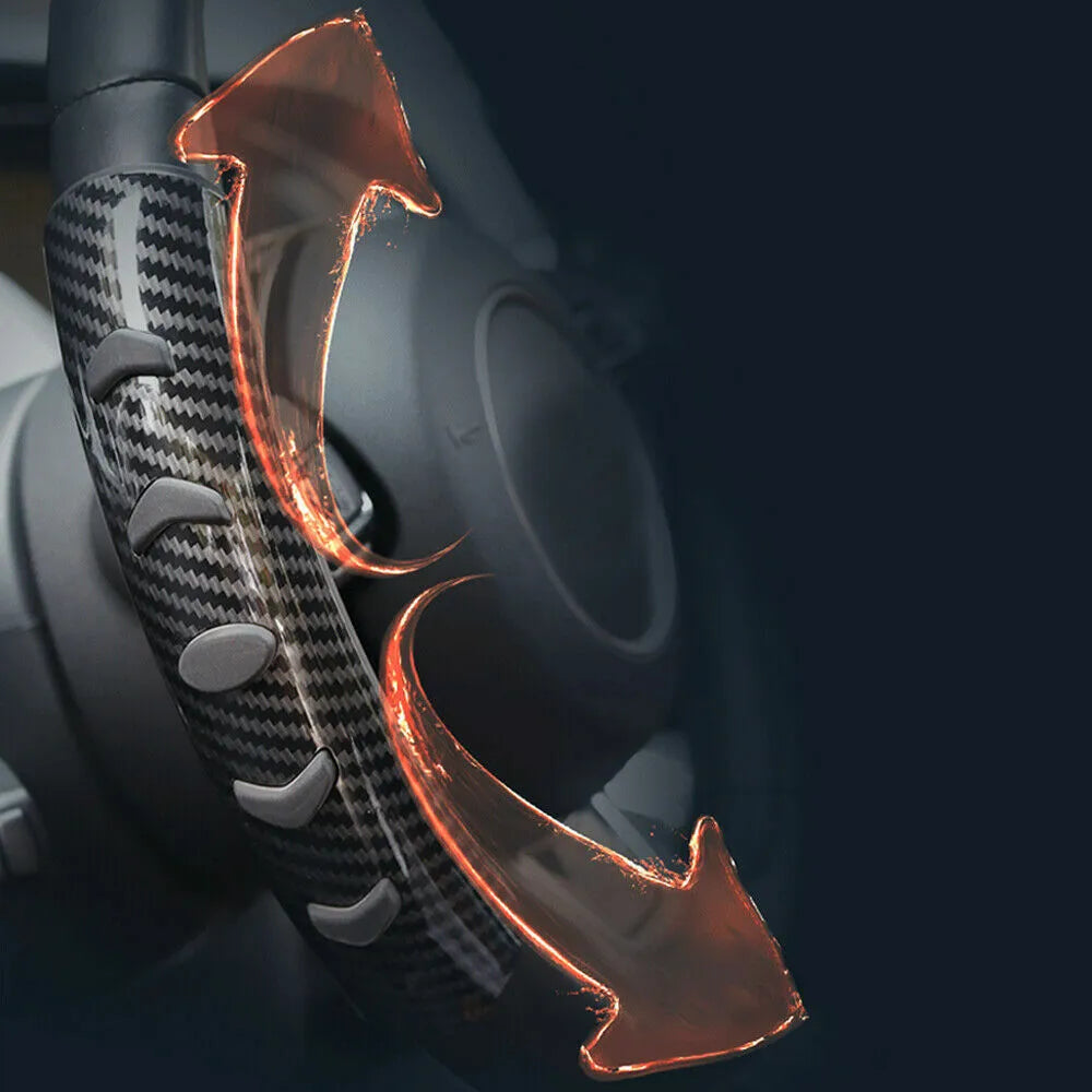 Carbon fibre black steering wheel anti-slip sleeve for 38cm diameter fit on most car models