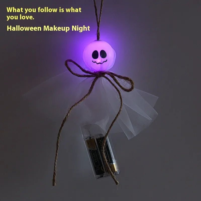 Colourful LED ghost lantern chain with battery box for Halloween decoration