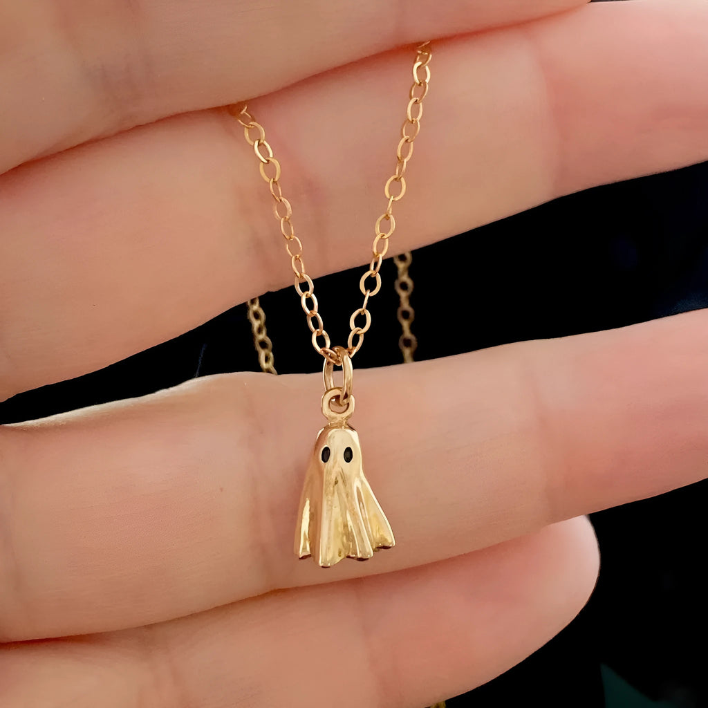 Ghost pendant necklace with titanium steel pendant and stainless steel chain options
