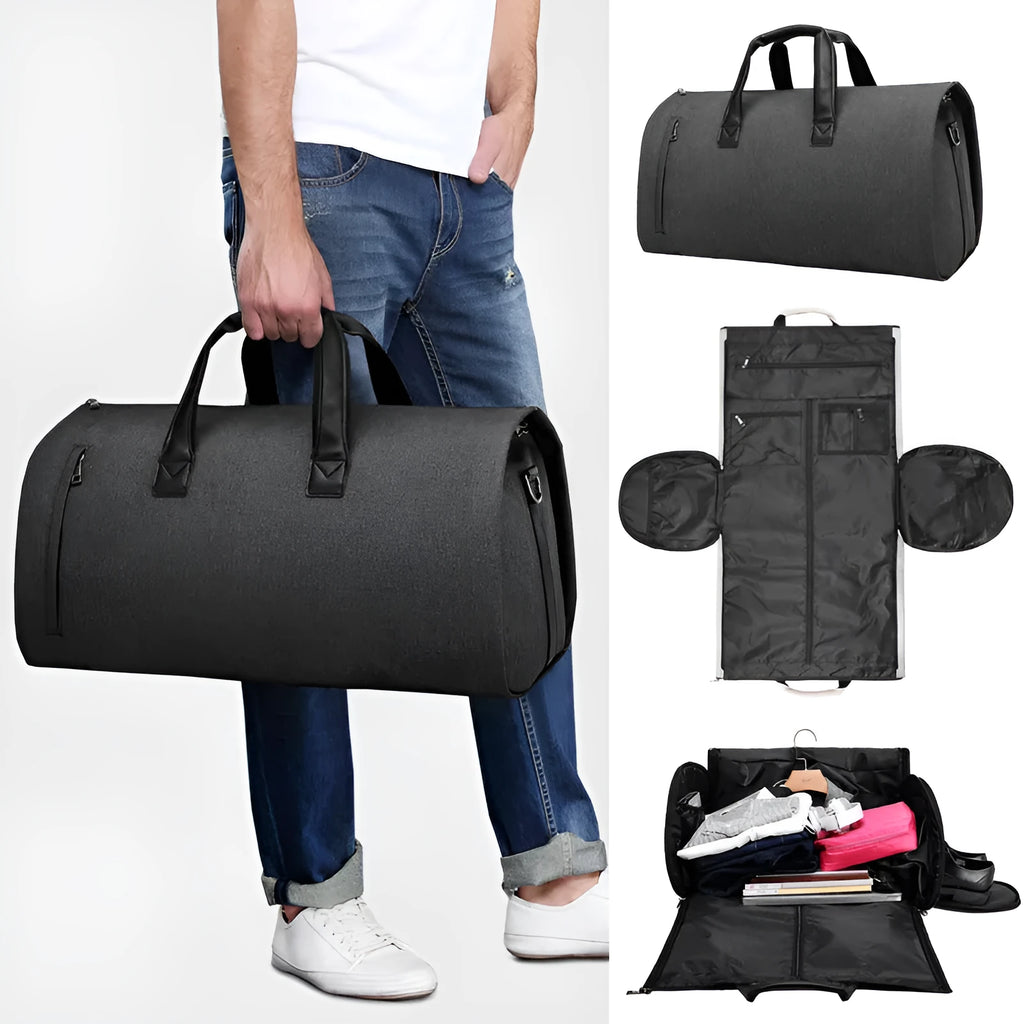 Medium oval travel bag with internal compartments for wet-dry separation in Oxford cloth