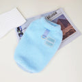 Coral fleece dog jacket with multi-colour pull ring fastening in blue colour option
