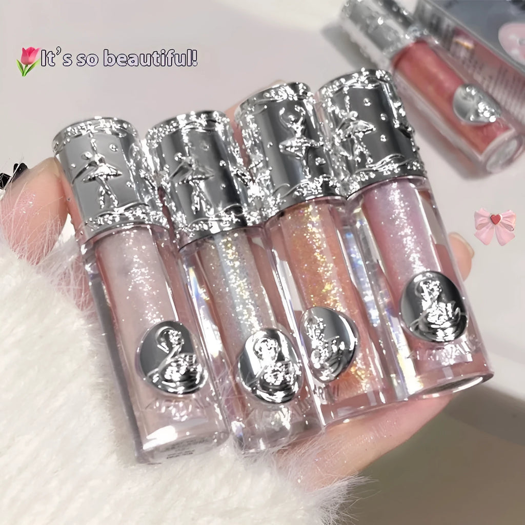 Ballet Liquid Eye Shadow set showing five shimmer colour options in cosmetic containers