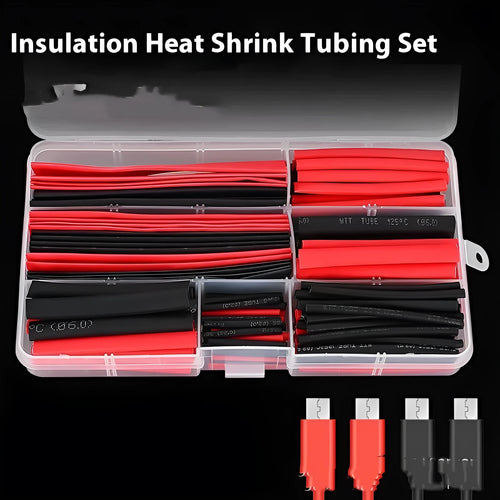 150pcs boxed black PE heat shrinkable sleeve tube for electrical insulation and cable repair
