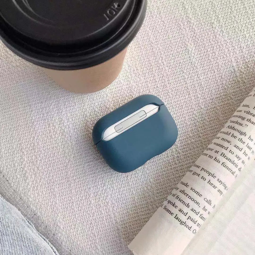 Plastic protective case for Apple AirPods Pro headphones shown in multiple colour options.