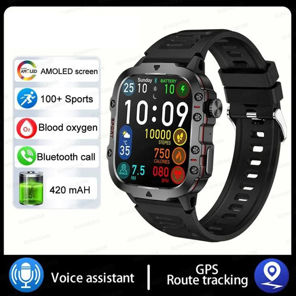 QX11 Smart Bluetooth Watch in black with a TFT touchscreen display, shown with an optional leather strap.