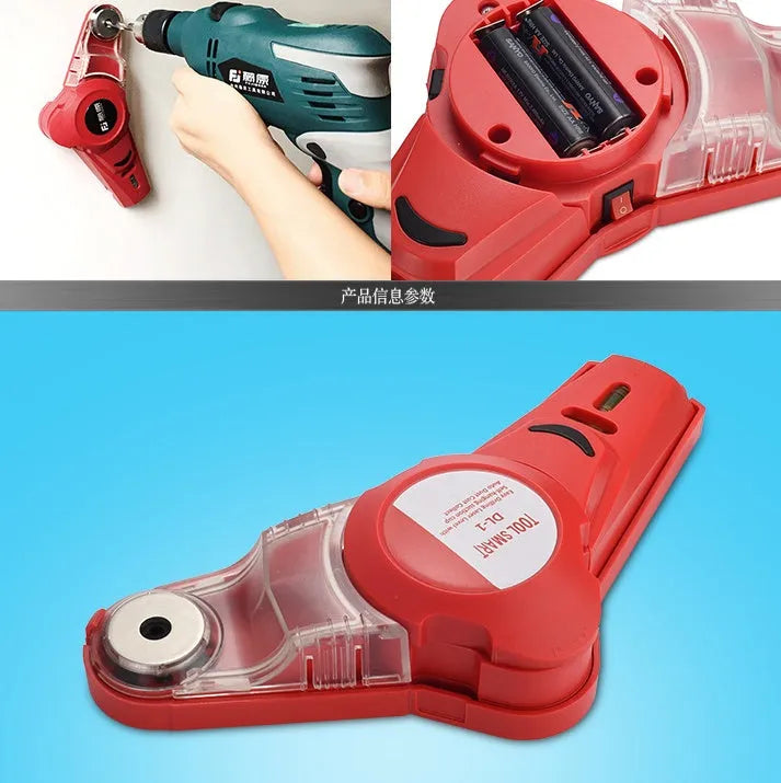 Portable red infrared laser level with three-line projection and punching positioning function