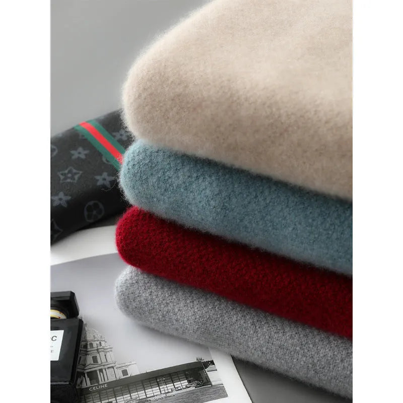 Half-height zip round neck sheep wool sweater in slim fit available in four colours