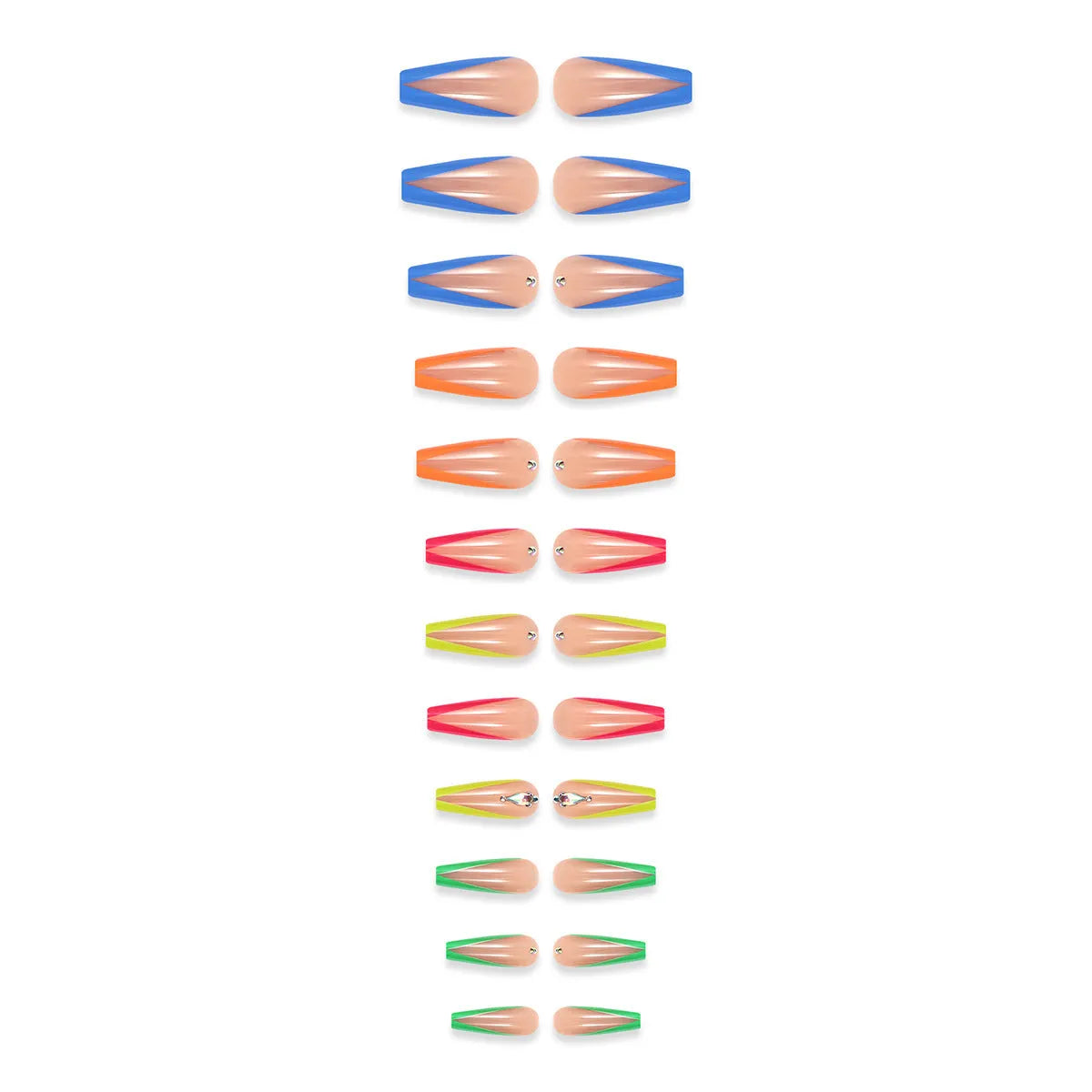 Diamond colour French nail tip kit with detachable tips, BKS3037 gel polish, jelly glue, and filing strip.