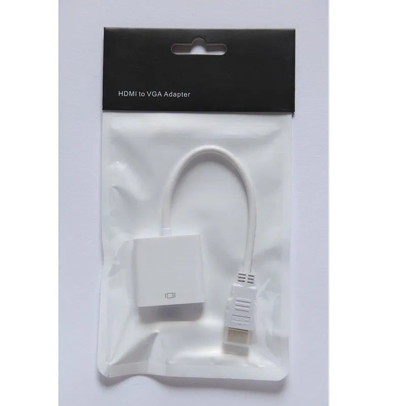 HDMI to VGA converter cable with 0.3m length and female VGA connector in black or white
