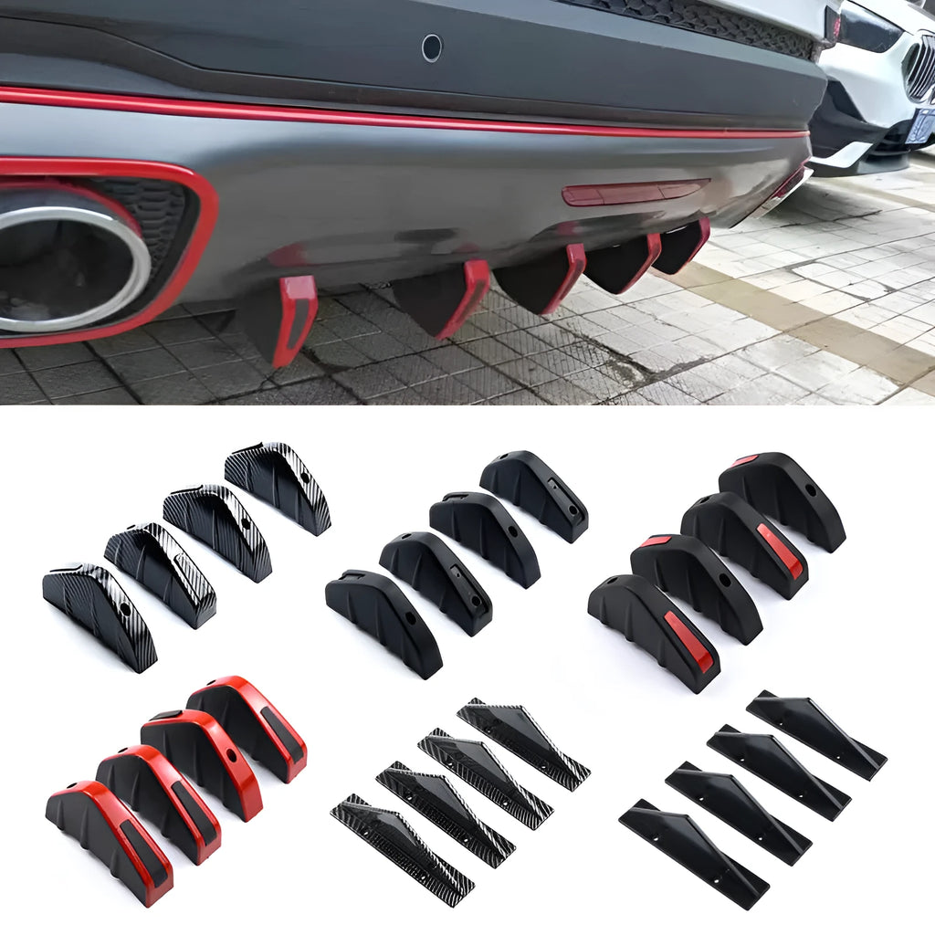 Triangular black ABS rear spoiler for cars with mounting hardware