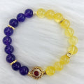Handmade yellow and purple amethyst crystal bracelet for women with niche style