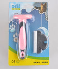 Pet hair removal comb for long straight hair, available in blue or pink, three sizes: S 130x50mm, M 130x66mm, L 130x100mm