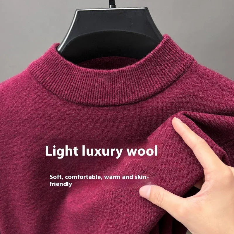 Men's half turtleneck wool jumper in regular fit available in multiple colours