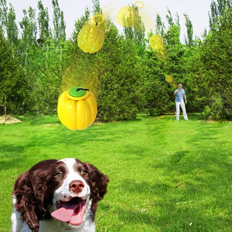 Halloween pumpkin design squeaker dog chew ball toy for puppies