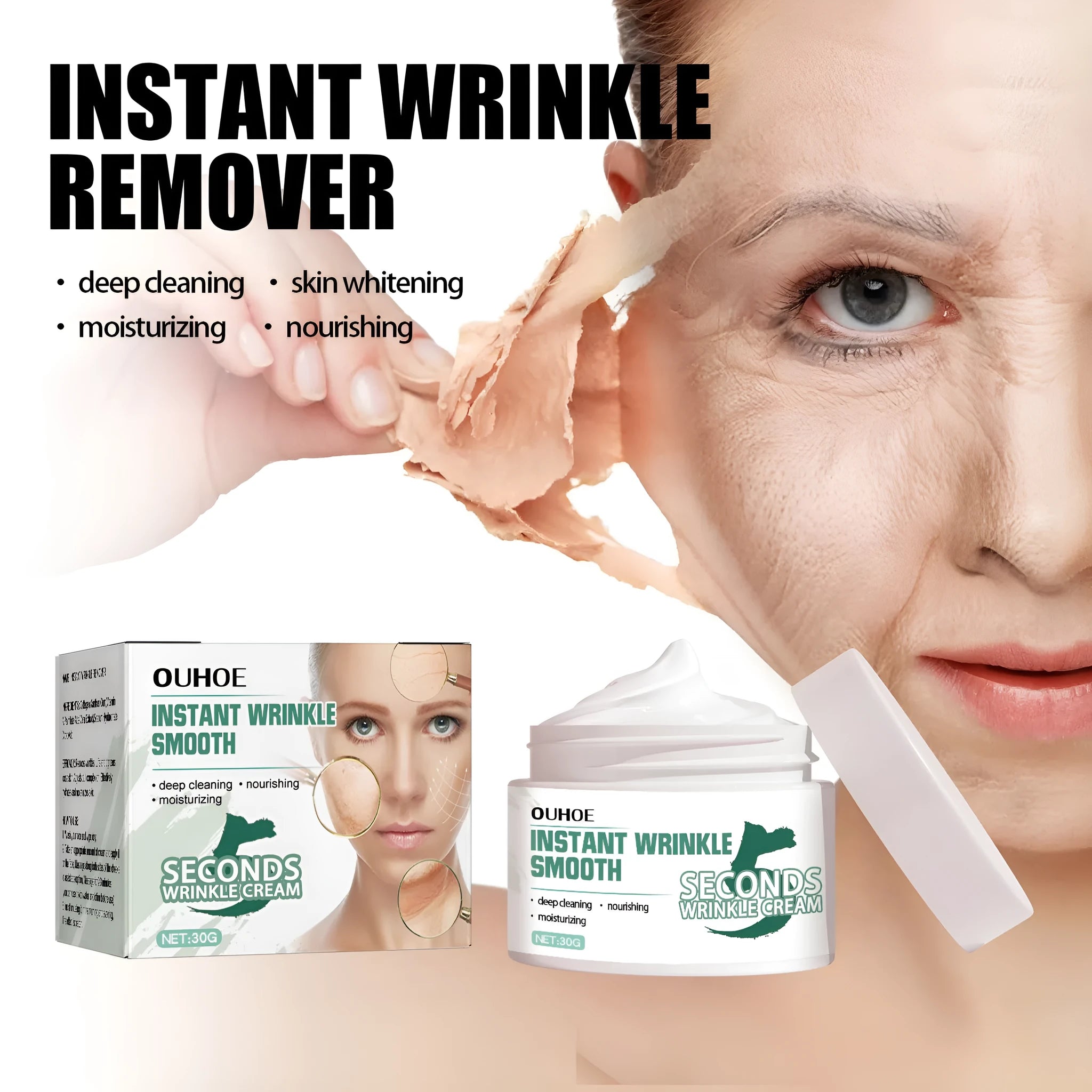 30g anti-wrinkle face cream jar for hydrating facial treatment