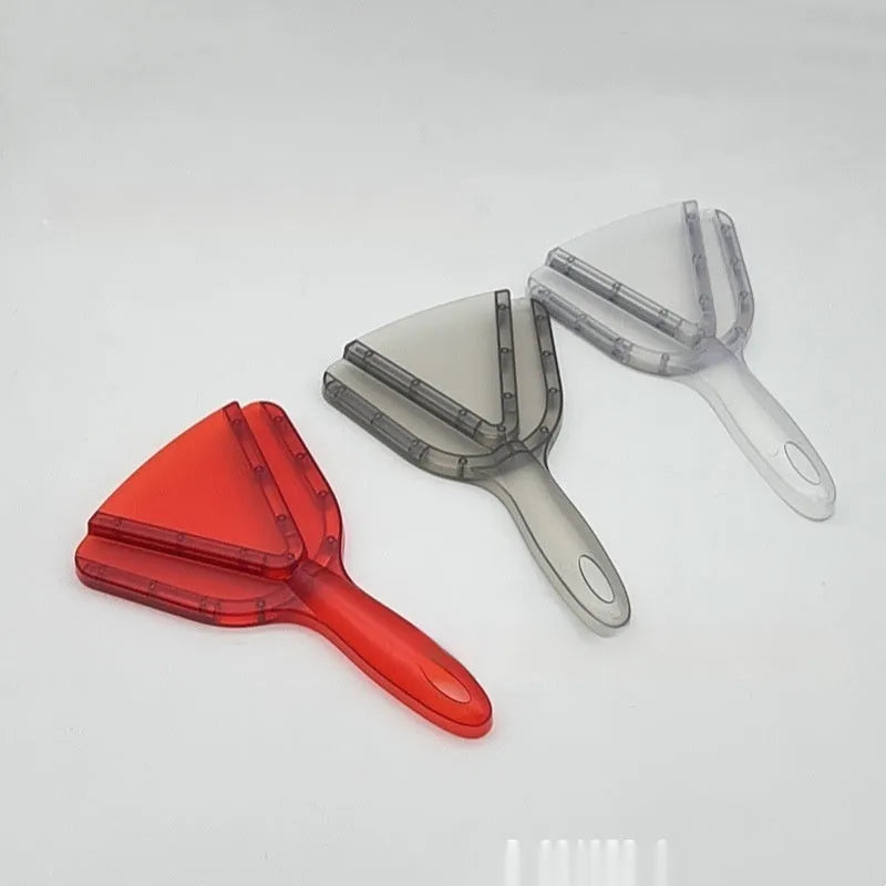Red and grey adjustable telescopic can opener and bottle opener tool on a white background.