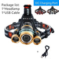 Aluminium alloy rechargeable LED headlamp with adjustable headband and long-range beam