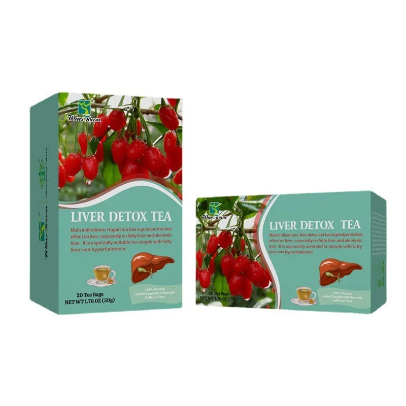 Herbal substitutional tea box showing 50g medicinal food homology blend with 12+ months shelf life