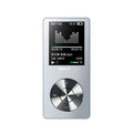 Gold, silver, or black metal portable MP3 player with a 1.8-inch screen showing a music menu.