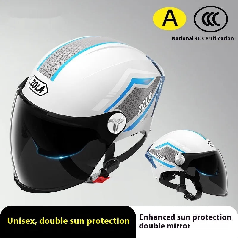 Children's 3C motorcycle half helmet in multiple colour variations with universal sizing