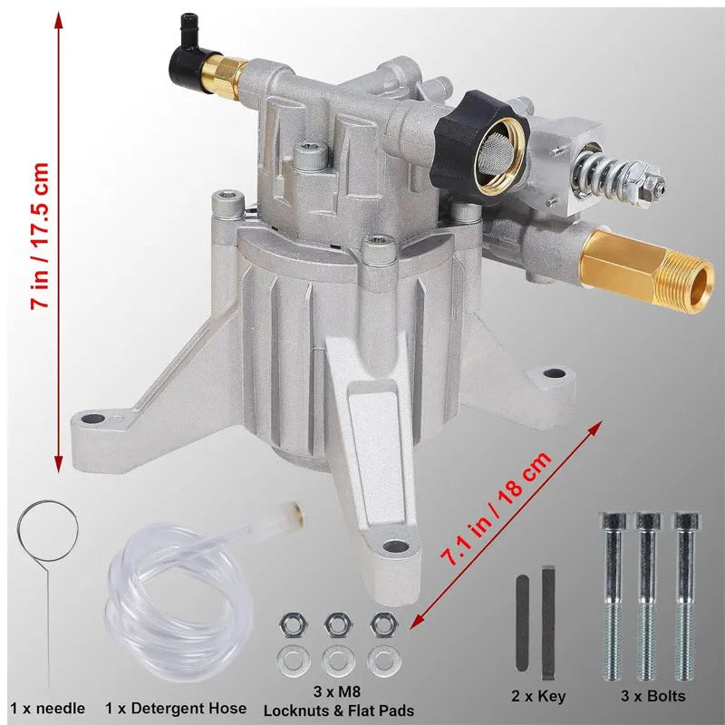 P170 swash plate aluminium pump with perpendicular shaft for pressure washers