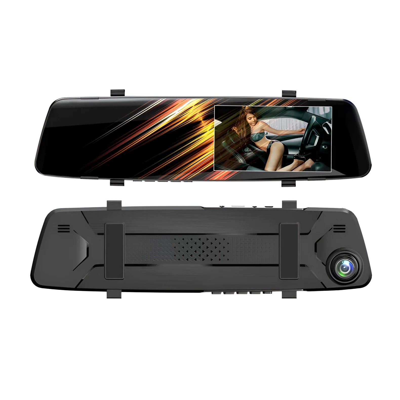 HD night vision dual lens dash cam with 5-inch screen and 170-degree wide-angle lens for front and rear car recording