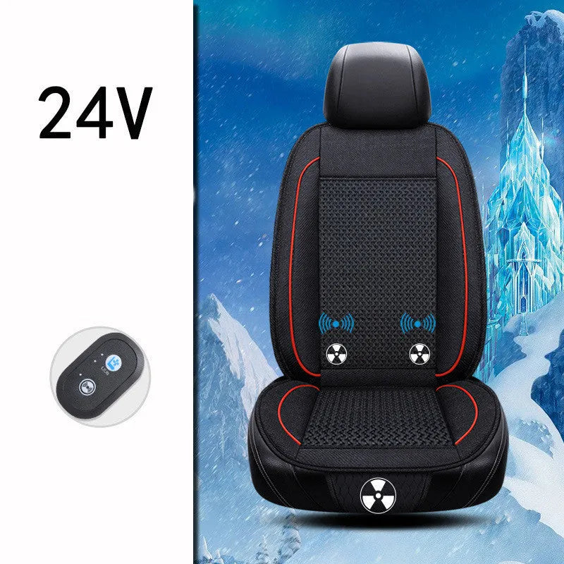 Square black car ventilation seat cushion with massage function on car seat