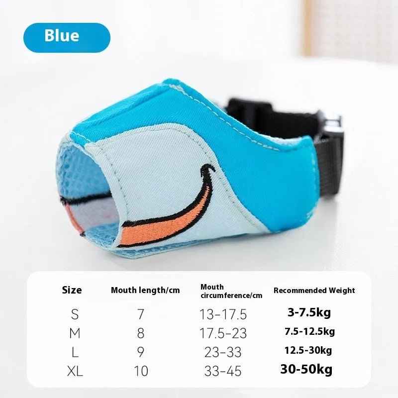 Canvas dog muzzle mouth cover in Ollie Brown Bear colour, shown in size L for dogs 12.5-30kg.