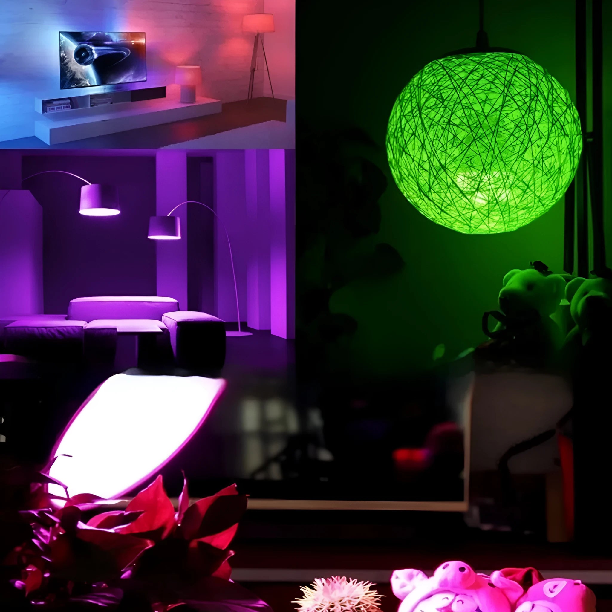 3W RGB LED bulb lamp with seven-color ambience and smart dimming in aluminium body with E27 screw base