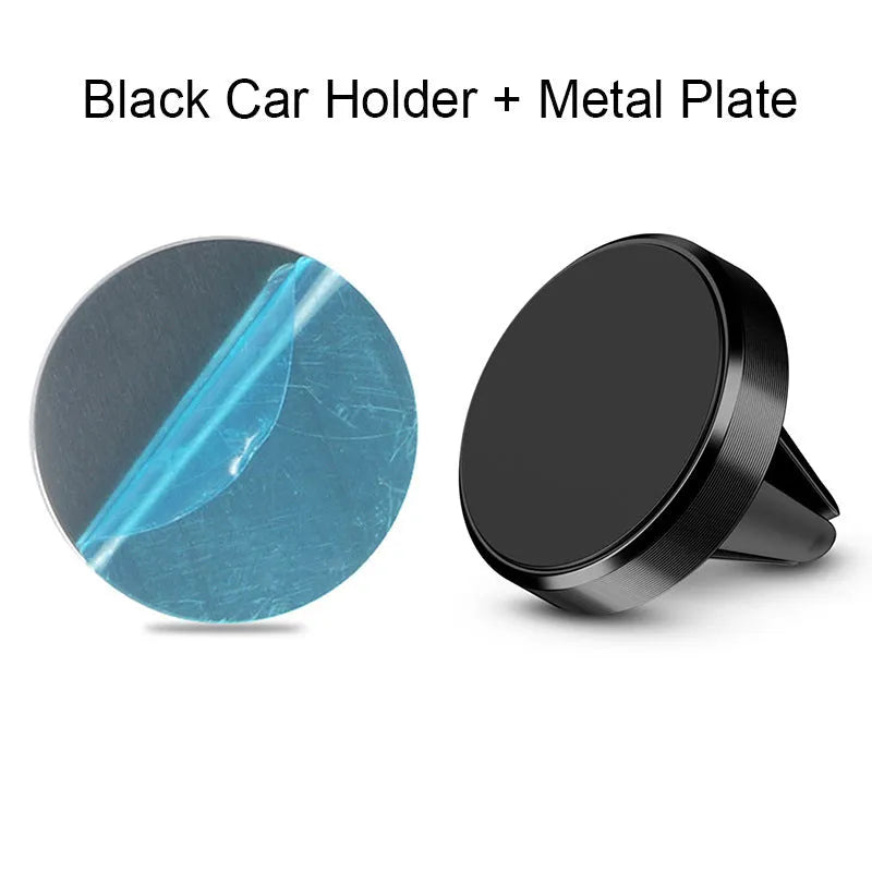 Magnetic car phone holder in aluminium alloy with CD texture in Black, Gold and Silver colour options