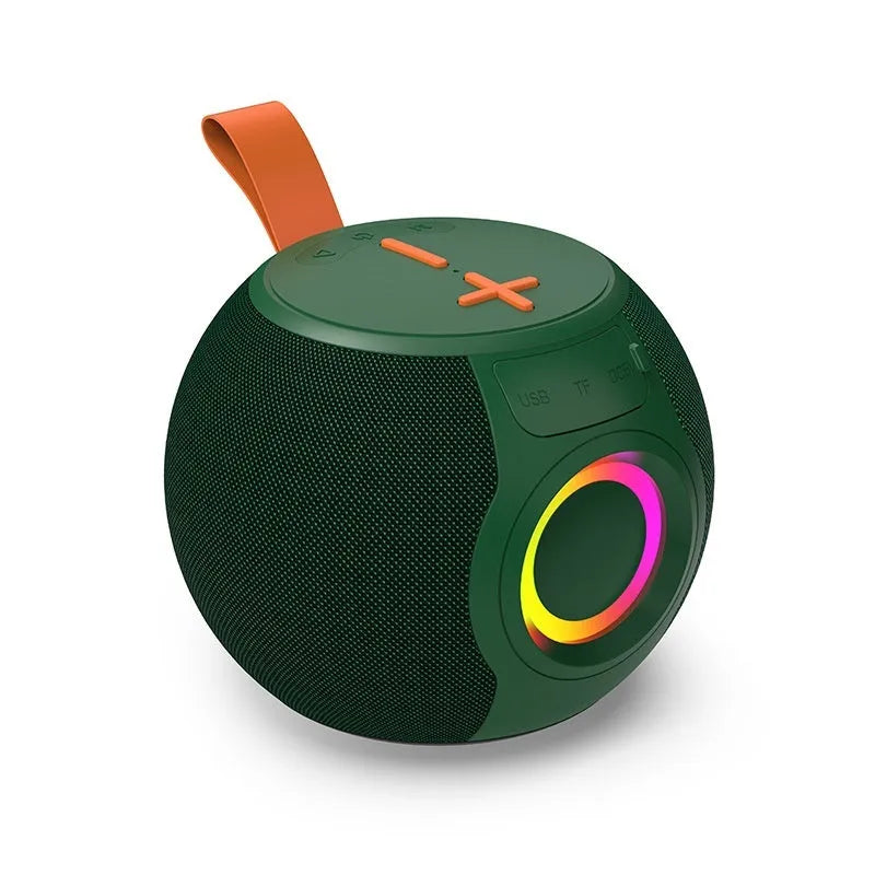 Black portable Bluetooth speaker with RGB lamp waterproof TWS 5W