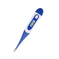 Blue digital electronic waterproof thermometer with LCD display and silicone tip