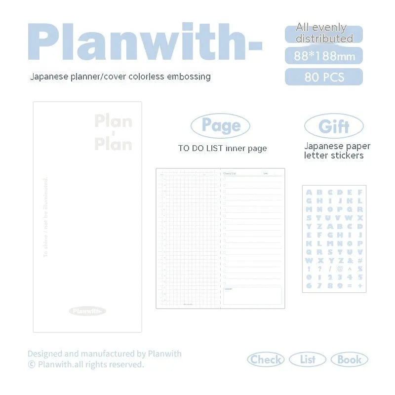 Embossed A5 daily meter notebook showing paper cover and open pages