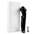 Black folding hair back body electric shaver with battery compartment