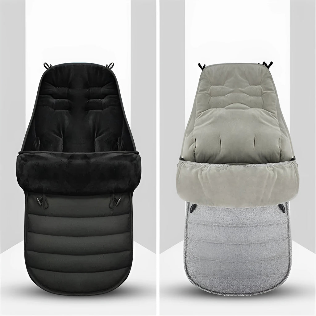 Thick cotton baby sleeping bag in black, 90cm long, unisex swaddle wrap for newborn