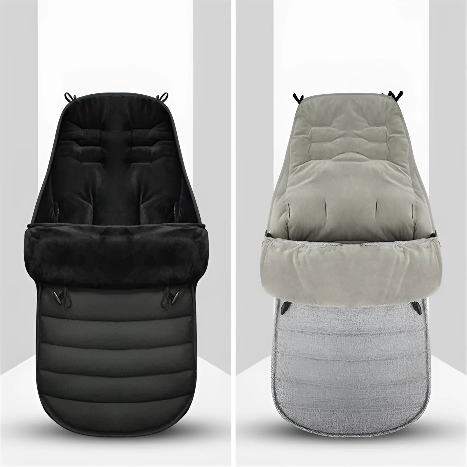 Thick cotton baby sleeping bag in black, 90cm long, unisex swaddle wrap for newborn