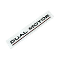Black and red ABS plastic performance letter sticker for Tesla Model 3 bumper, measuring 19cm long.