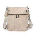 Fashion new rivet crossbody women's bag in beige, horizontal square shape with PU outer and single shoulder strap