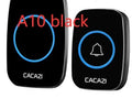 Wireless doorbell receiver and transmitter unit in white, black, gold, or silver finish.